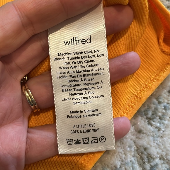 Wilfred brand - buttery soft yellow spaghetti strap bodysuit tank - size xs - Picture 5 of 5